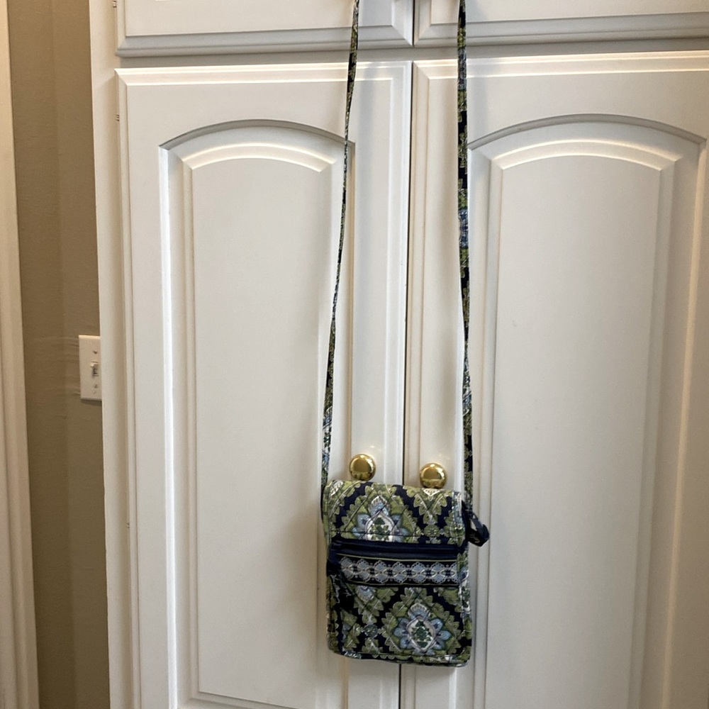 Vera Bradley Blue/Green Paisley print Cross Body Bag. Gently worn.